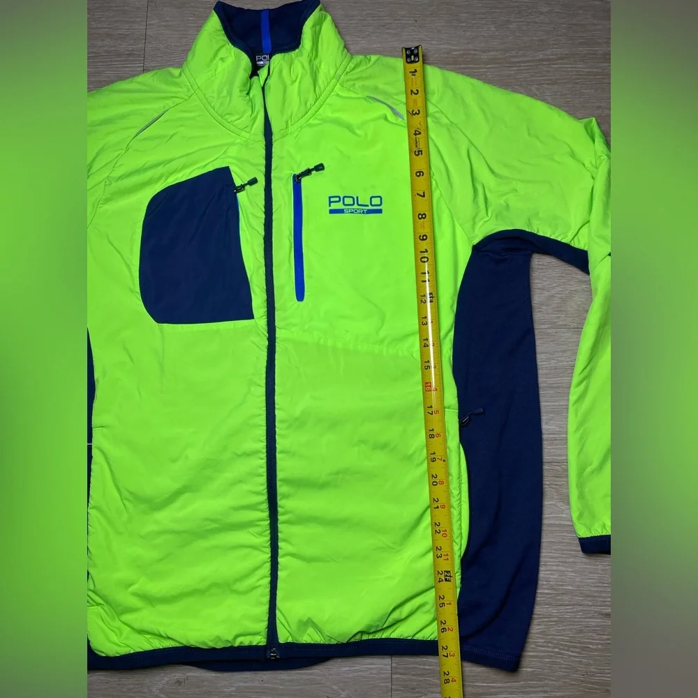 Men’s XL Polo Sport Ralph Lauren Performance Hybrid Jacket Neon Yellow Navy Blue - Picture 4 of 9